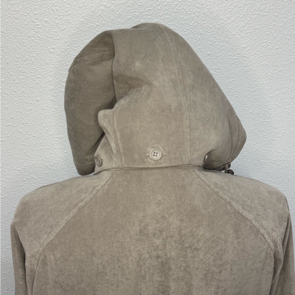 London Fog Jacket Womens‎ Large Taupe Zip and Button Detachable Hood 3496-511 - Picture 6 of 12